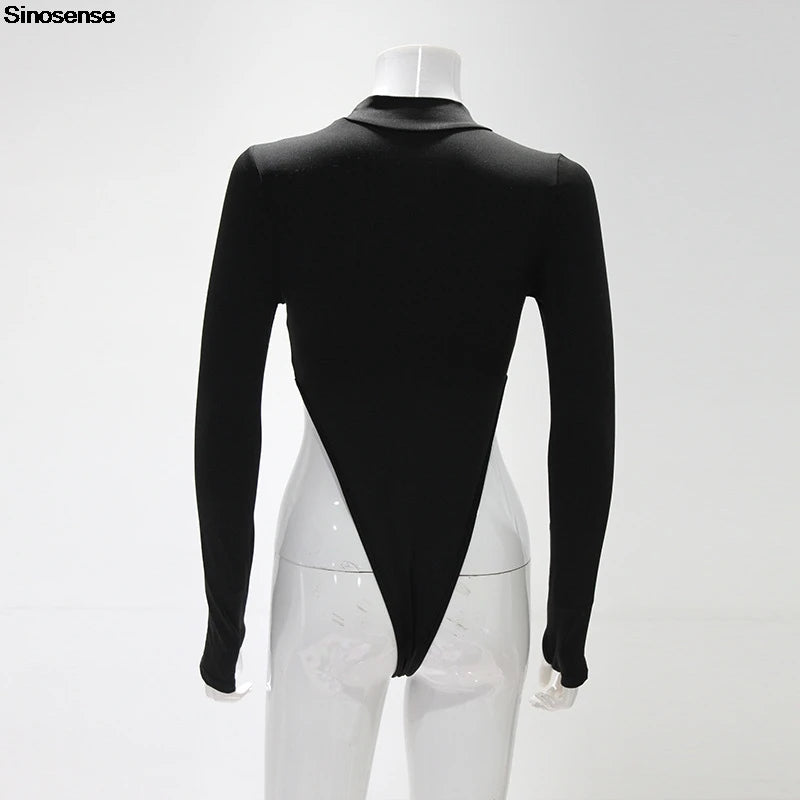 Bodysuits de manga larga con cuello alto para mujer, ideales para otoño, salidas nocturnas, fiestas y eventos informales.