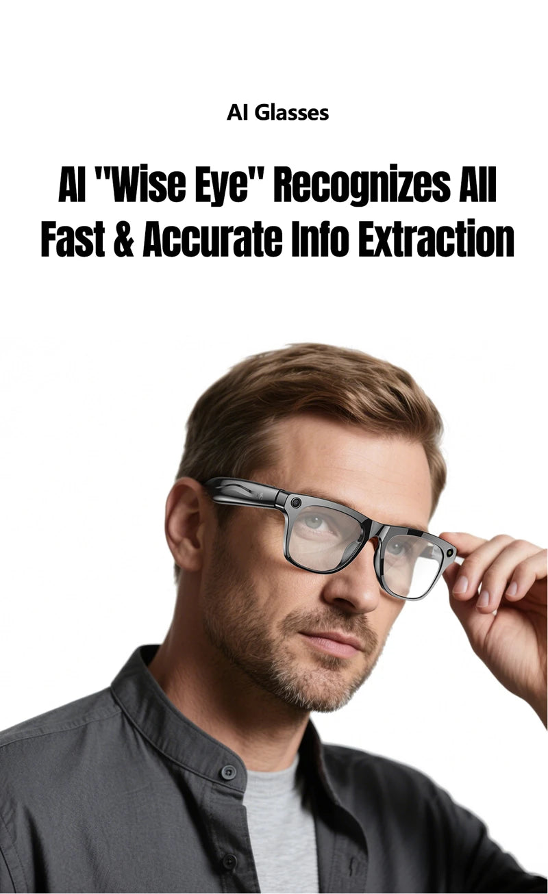Gafas inteligentes 4K HD con IA, fotocromáticas, multifunción, Bluetooth, llamadas, asistente de voz, reproductor de música, traductor y cámara.