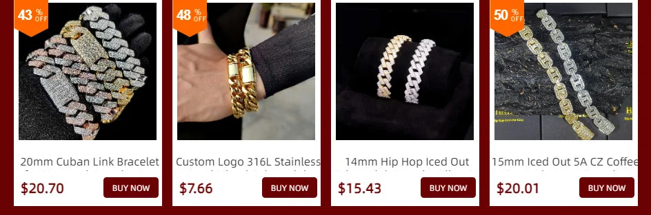 Pulsera cubana de eslabones con circonitas cúbicas de lujo, dos filas de circonitas y cobre, estilo Miami Cuban Bracelet, con incrustaciones de circonitas, estilo hip hop, para hombres y mujeres.