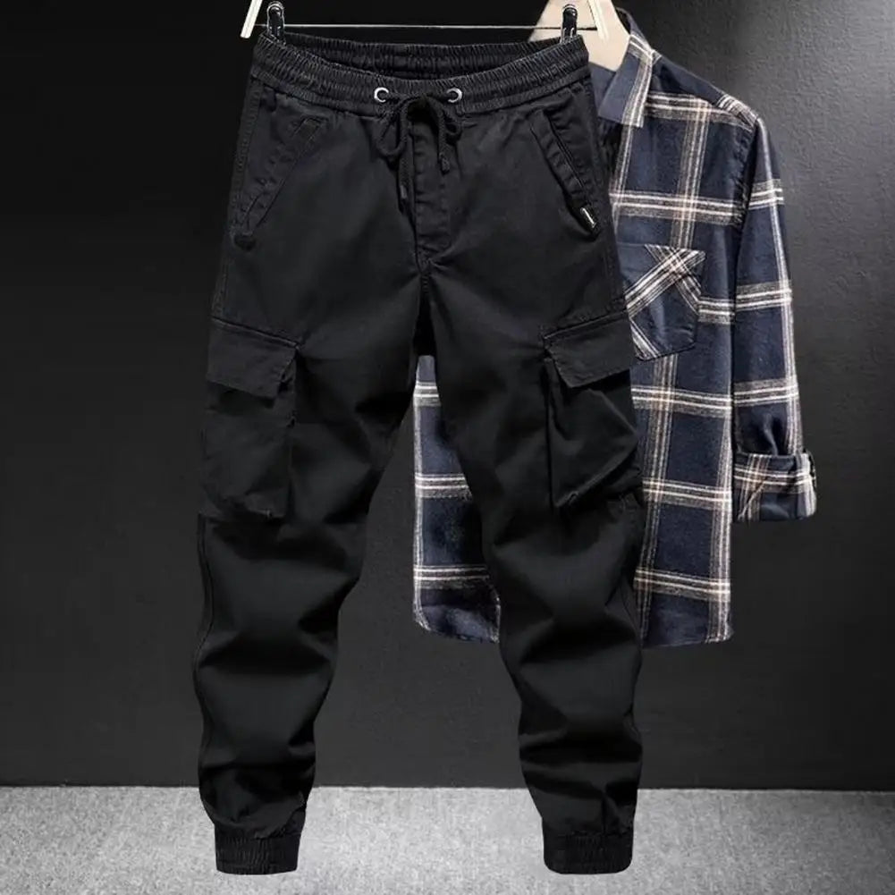Pantalones deportivos para hombre, tallas M-5XL, estilo cargo, con cordón.
