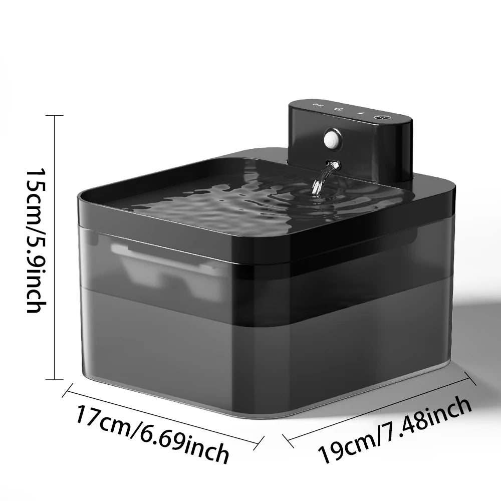 Fuente de agua automática para gatos, dispensador de agua inalámbrico para mascotas (perro y gato), sensor infrarrojo de 2,2 L, accesorios para bebederos inteligentes para mascotas.