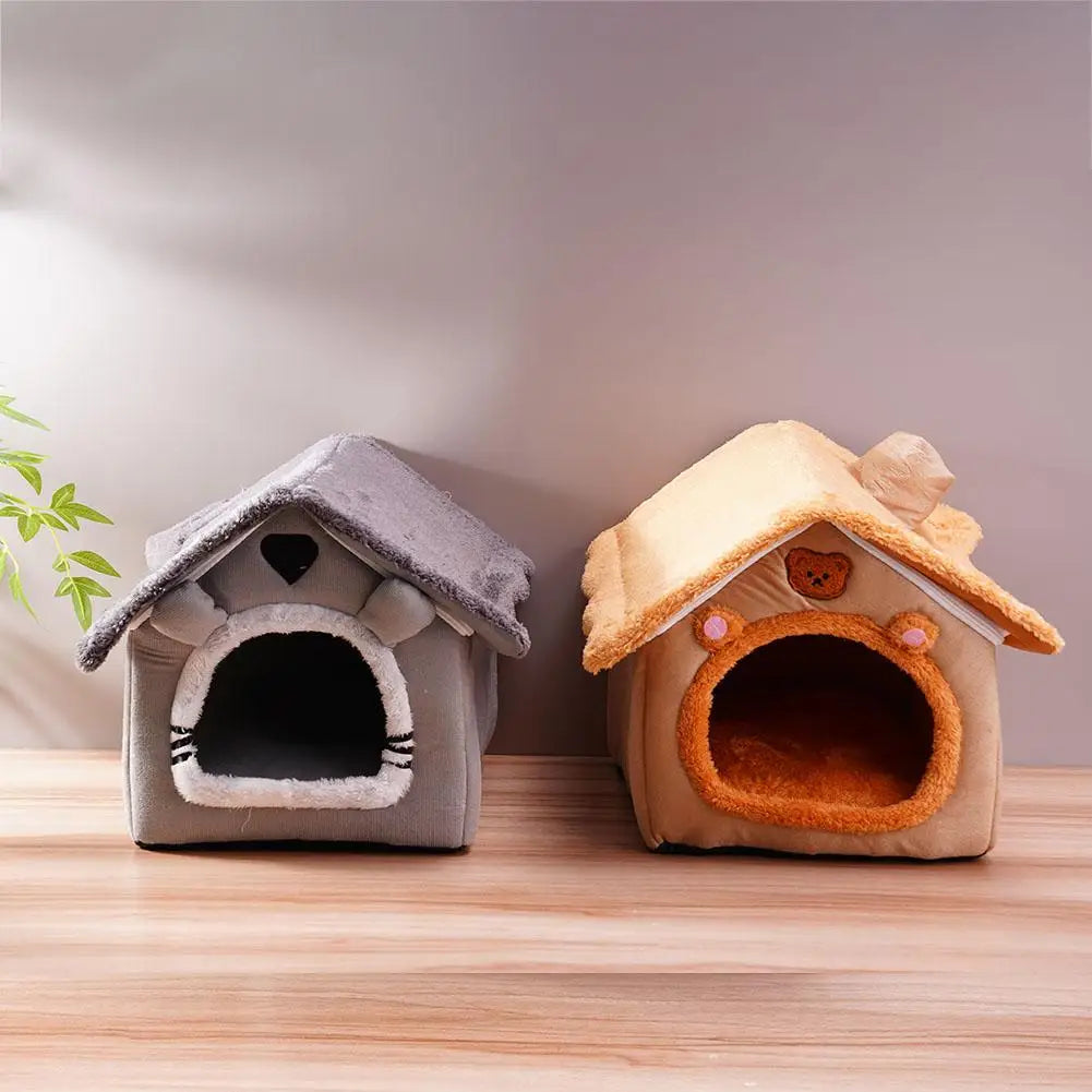 Casa para mascotas Cama para gatos Cueva para perros Caseta Saco de dormir cálido Tienda acogedora Cojín suave para cachorros Esterilla Suministros de invierno para interiores