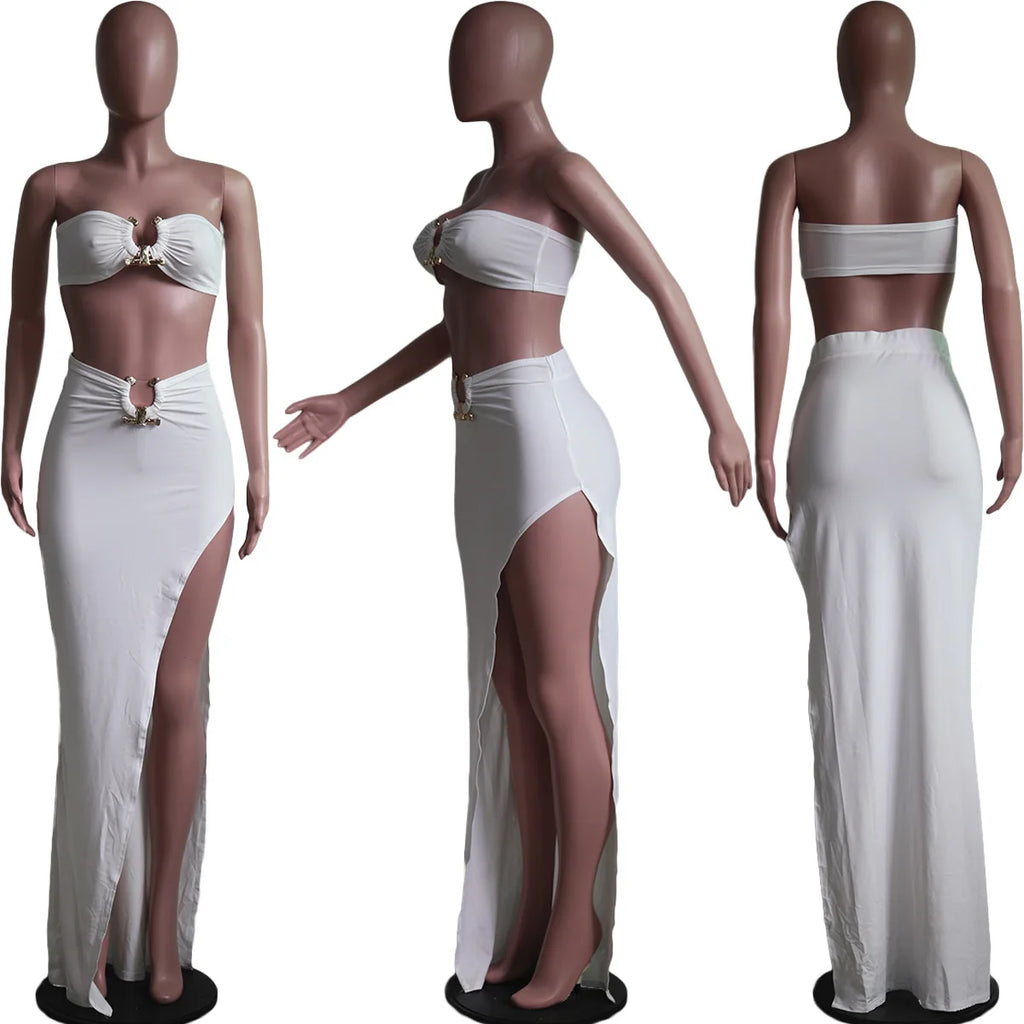 Traje de falda asimétrico y sexy para mujer, estilo casual europeo y americano, ideal para la playa.