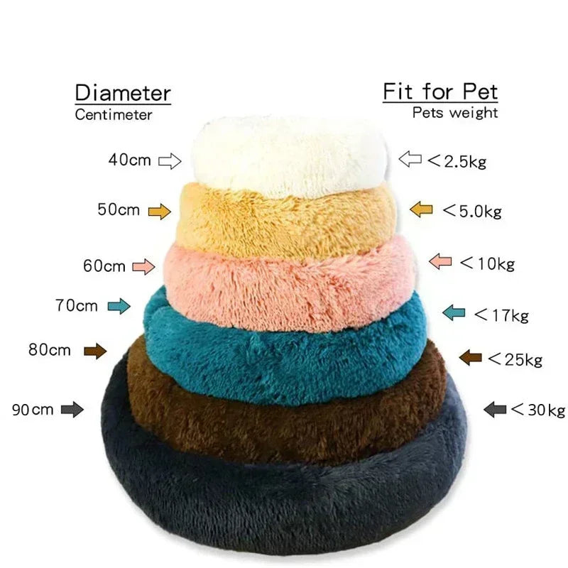 Cama para gatos de pelo largo ultrasuave, de felpa lavable, cama relajante tipo donut, cómoda y funcional.