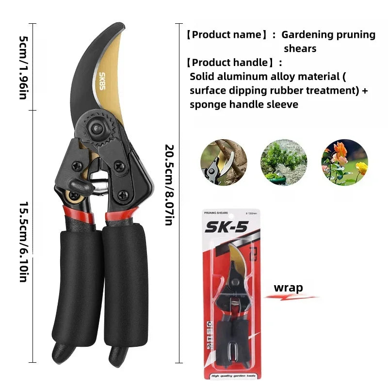 Tijeras de podar para jardín, podadora manual para plantas, tijeras de jardinería, tijeras para arbustos, tijeras para ramas de huerto, herramienta de poda profesional