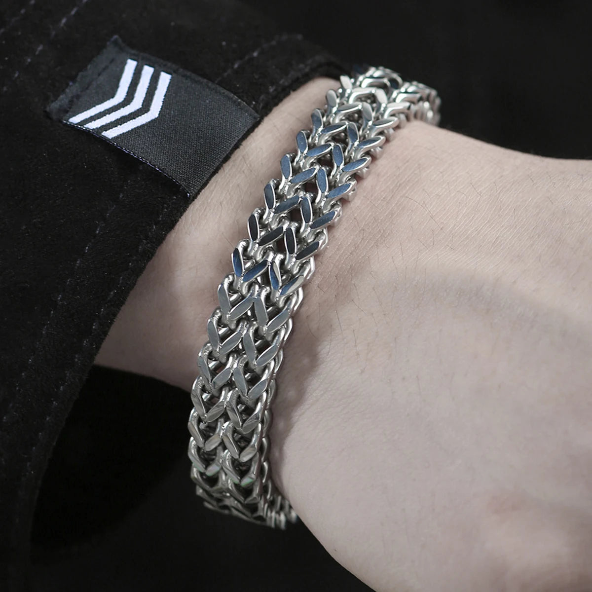 Pulsera cubana de moda para hombre, pulsera de acero inoxidable para mujer, pulsera unisex para pareja, cadena de muñeca, joyería