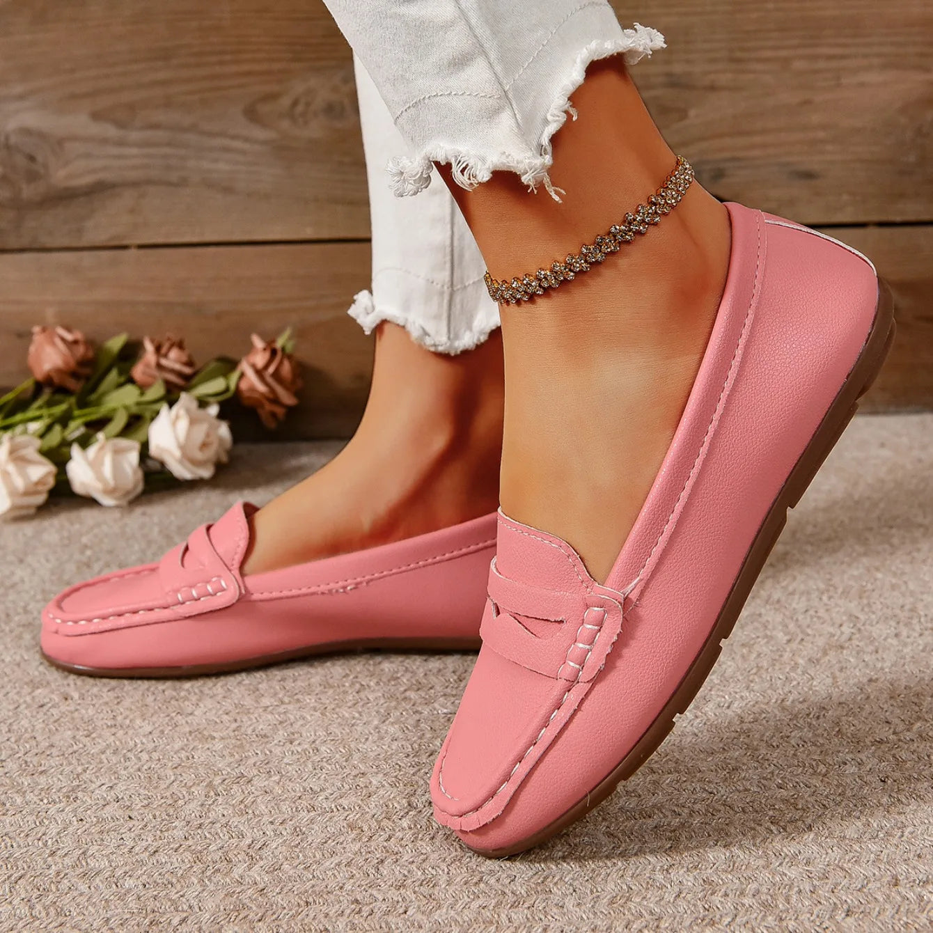 Zapatos planos para mujer, cómodos, ligeros, a la moda, mocasines, ideales para primavera y otoño, zapatillas casuales de suela fina, zapatos para exteriores para mujer.