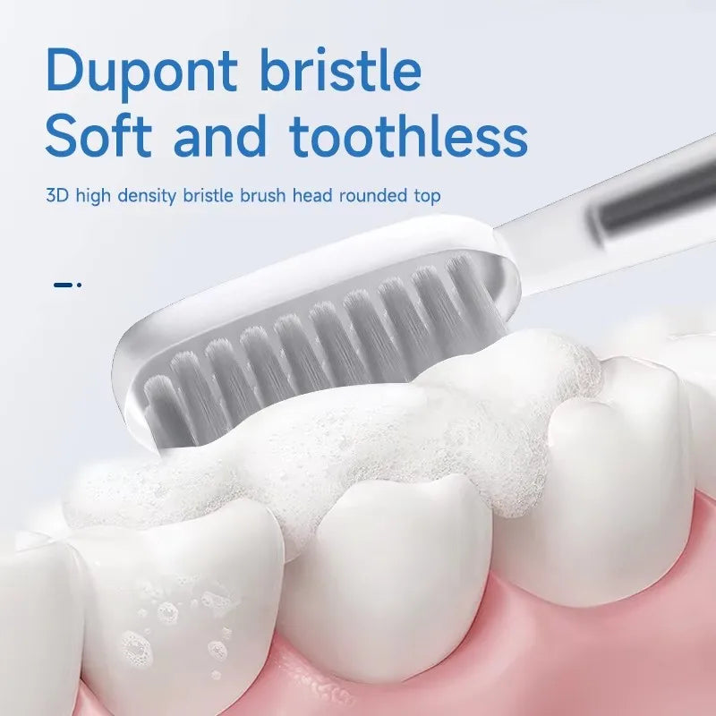 Cepillo de dientes eléctrico con cuerpo de metal fino.
