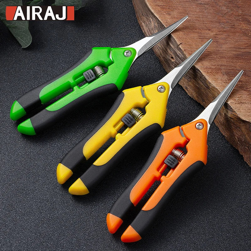 Tijeras de jardinería, tijeras para bonsái, tijeras de metal para jardinería, herramienta de poda, cortador manual, para recoger frutas y malas hierbas, para macetas, 1 unidad.