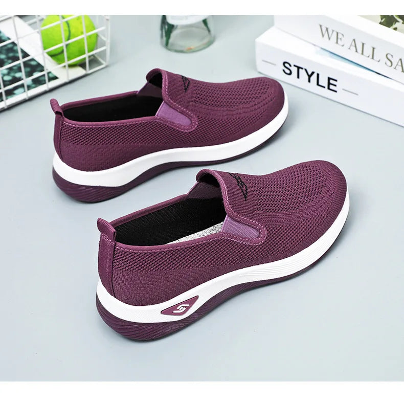 Zapatillas deportivas casuales para mujer, transpirables y ligeras, antideslizantes, para correr y caminar al aire libre, vulcanizadas.