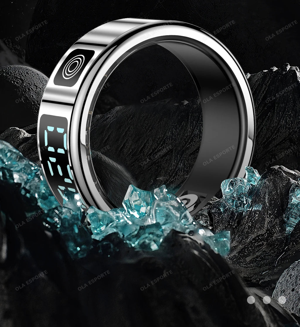 Anillo inteligente con pantalla táctil, gestor de salud, control por gestos y vídeo, resistente al agua hasta 5 ATM. Para hombres y mujeres. Nuevo anillo inteligente 2025.