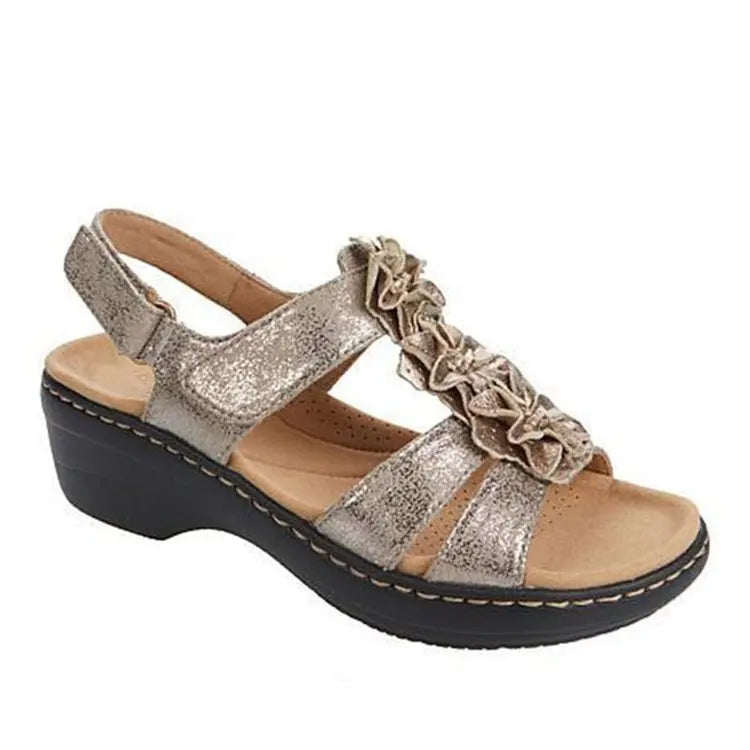 Sandalias de verano para mujer 2022, nuevas, con cuña y plataforma, ortopédicas, estilo retro romano, casuales, cómodas, con puntera abierta.