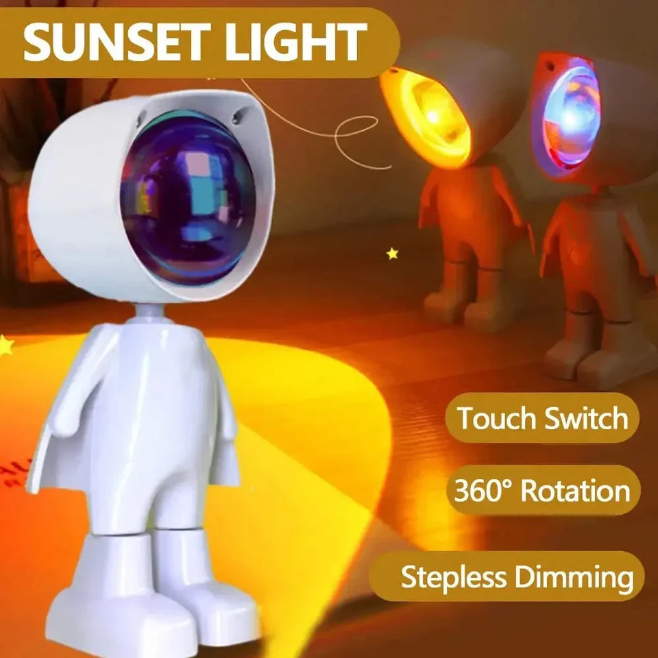 Lámpara de proyección de puesta de sol, brillo y colores ajustables