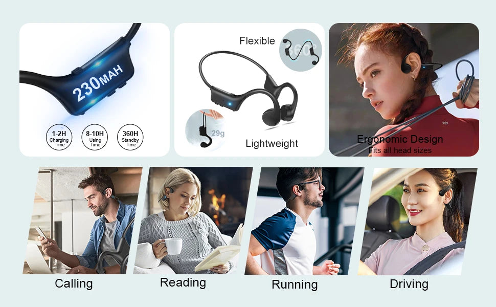 Auriculares de conducción ósea Run for Shokz, auriculares Bluetooth de oído abierto, auriculares inalámbricos supraaurales, auriculares deportivos inalámbricos para correr.