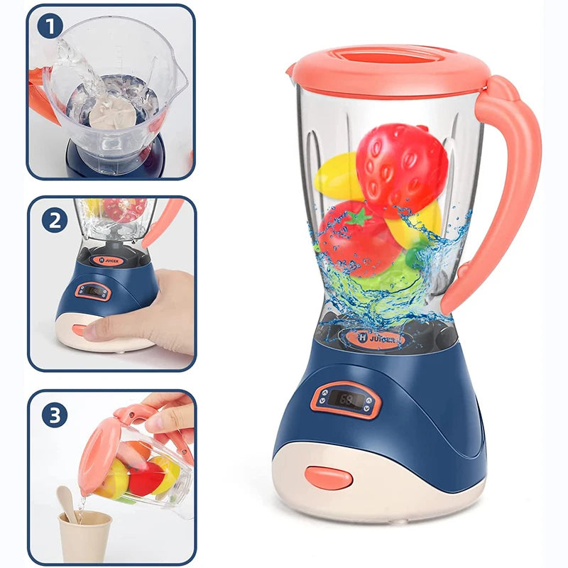 Mini electrodomésticos de juguete para la cocina, juego de imitación con cafetera, licuadora y tostadora para niños y niñas. Regalo ideal.