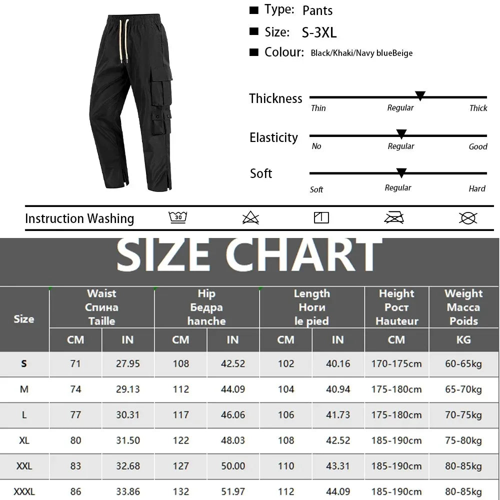 Pantalones cargo casuales para hombre, pantalones tácticos largos con múltiples bolsillos, pantalones casuales holgados para hombre, pantalones deportivos para exteriores, pantalones rectos para hombre.