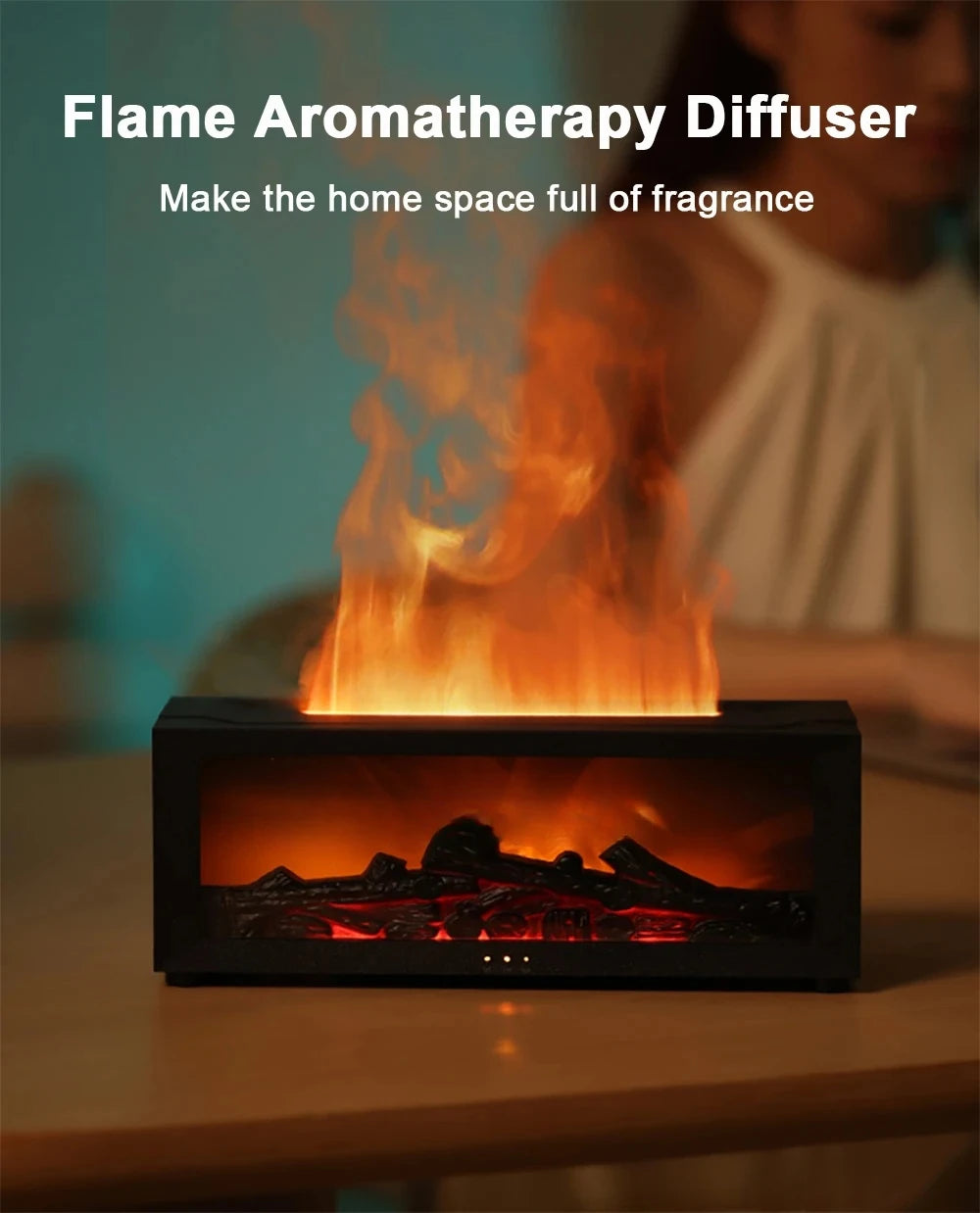 Humidificador de aire con aceites esenciales, humidificador de aroma para el hogar, difusor de fragancia automático con luz LED y control remoto. Activo
