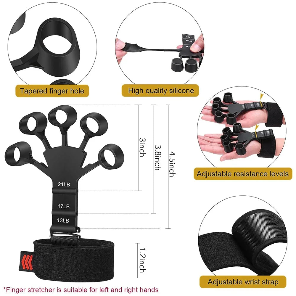 Entrenador de fortalecimiento de fuerza de agarre manual ajustable de 5 a 60 kg, juego completo con contador, ejercitador de muñeca, antebrazo y mano para fortalecer los músculos.