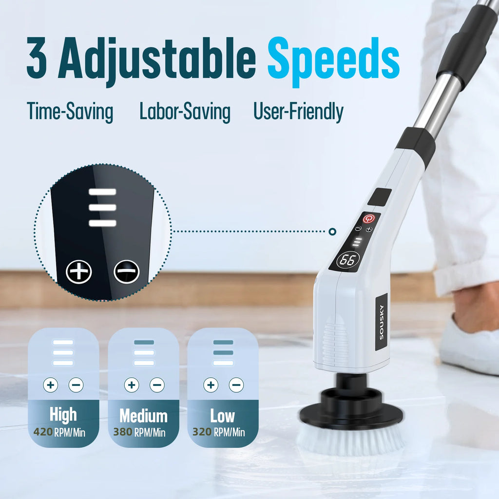 Cepillo de limpieza eléctrico multifuncional 8 en 1, inalámbrico y giratorio para el hogar, ideal para baño, cocina, ventanas y inodoros.