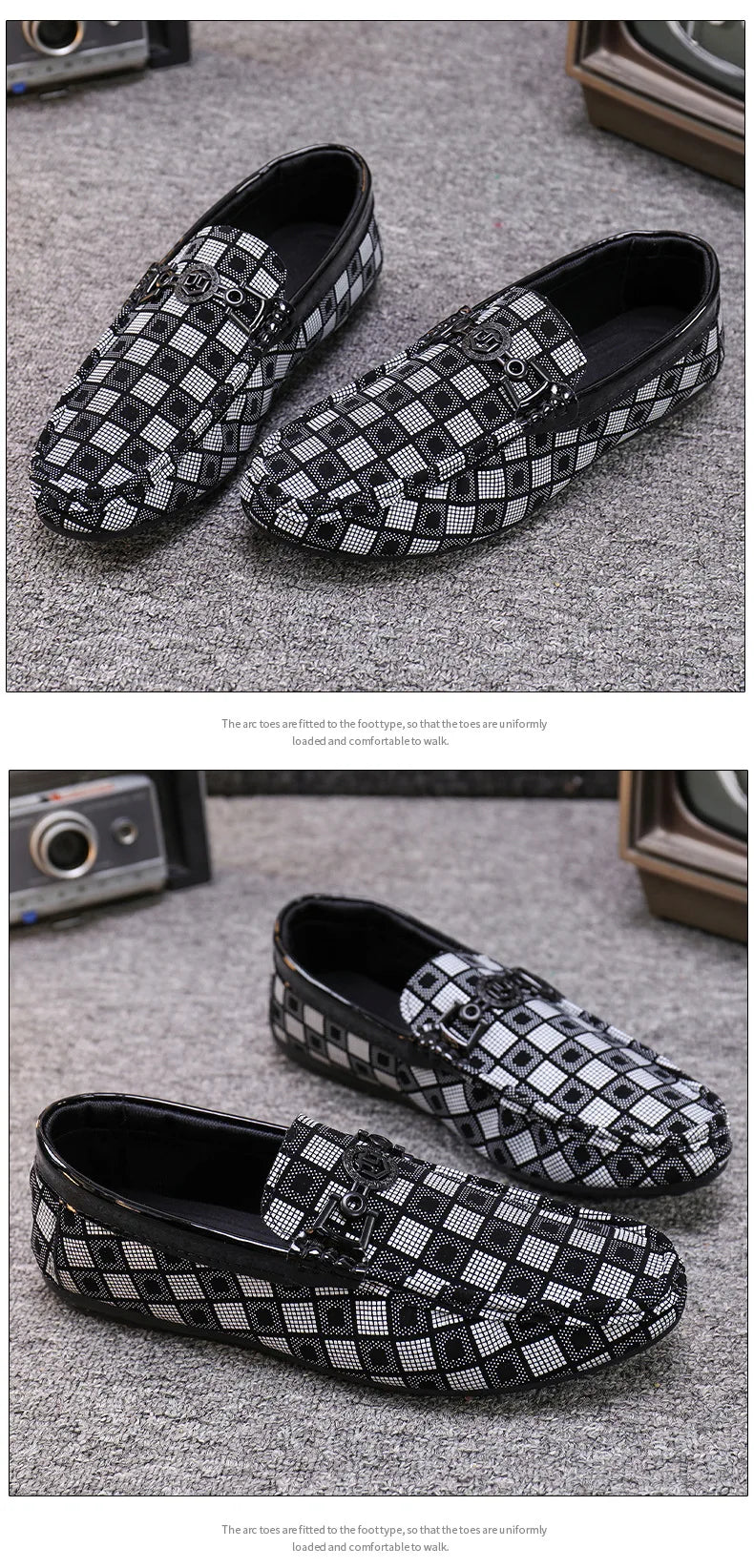 Mocasines nuevos para hombre, zapatos casuales transpirables, cómodos, de cuero a cuadros, zapatos casuales para hombre, sin cordones, concisos, de calidad, zapatillas deportivas para hombre.