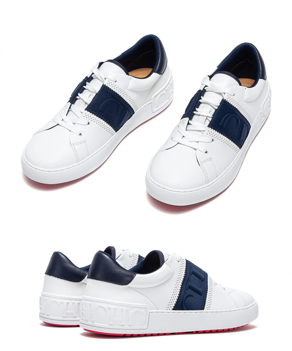 Zapatos casuales para mujer, blancos, con suela plana, tecnología de equilibrio, plantilla de presión, zapatillas cómodas, marca de lujo, novedad 2025