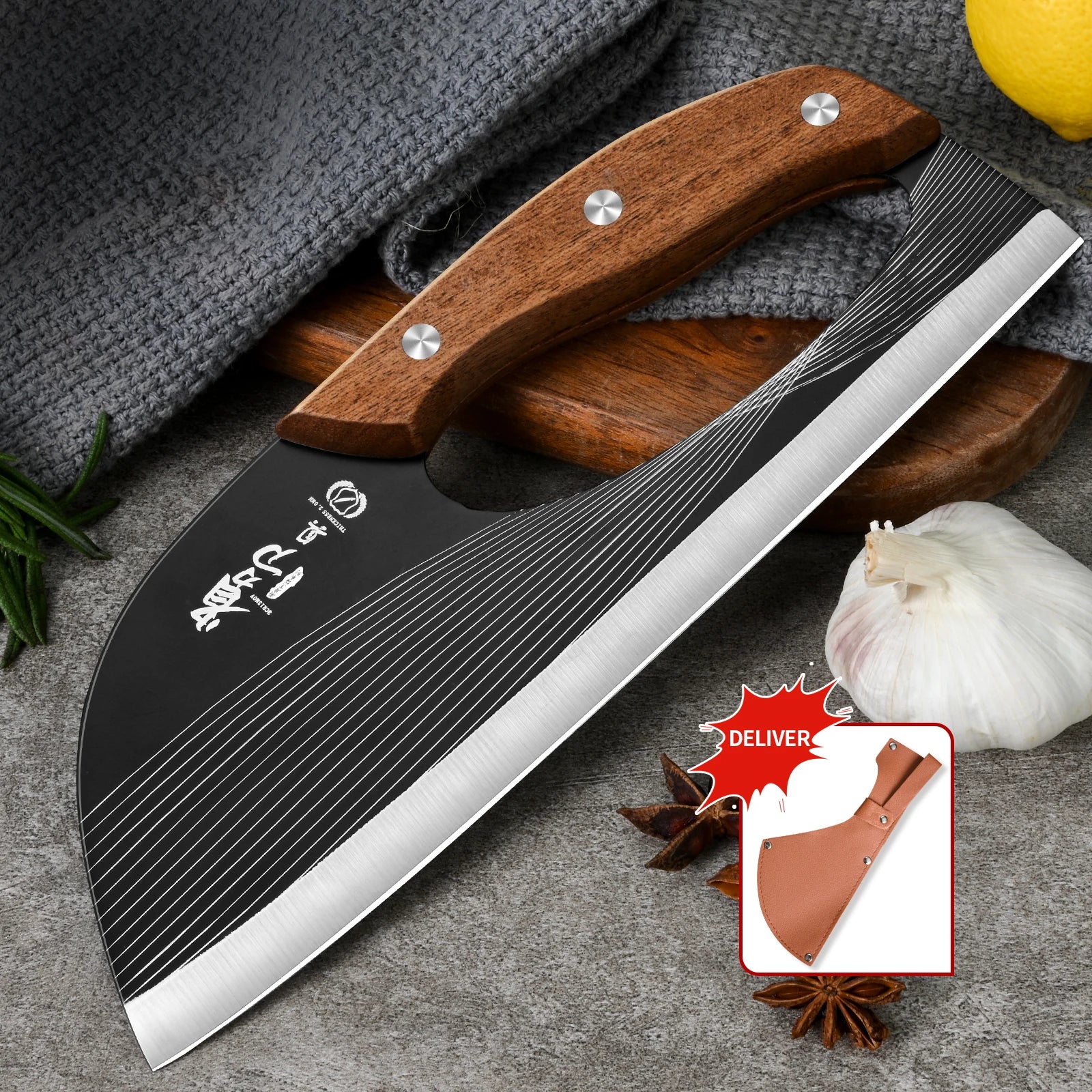 Cuchillo de cocina multifuncional que ahorra esfuerzo, afilado para cortar verduras y carne, ideal para matar pescado y como cuchillo de chef profesional.