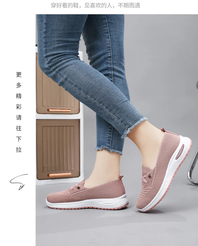 Zapatillas deportivas casuales para mujer 2025, transpirables, de malla, con suela gruesa. Precio asequible. Envío gratuito