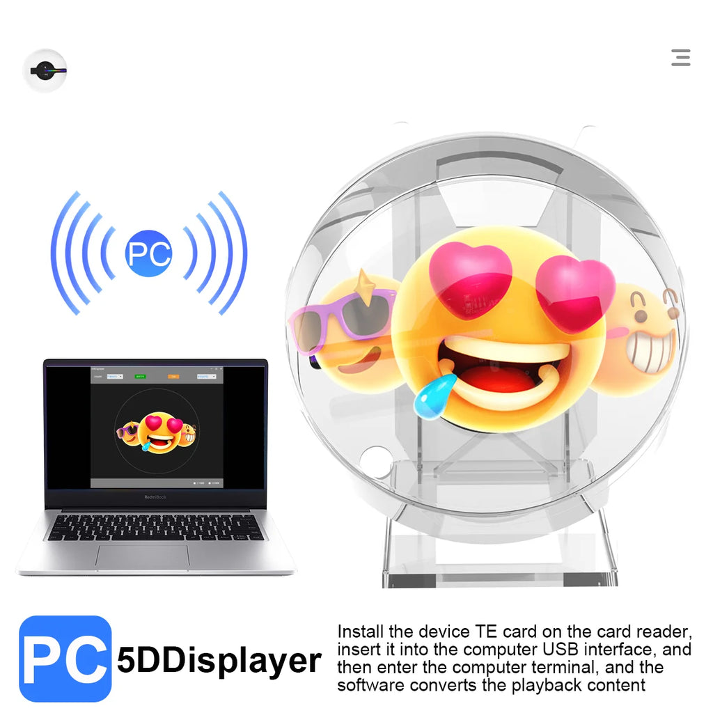 Ventilador de holograma 3D MINI de 12 cm, proyector holográfico 3D, proyector holográfico HD para tiendas, bares, fiestas, publicidad navideña, luces de exhibición