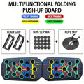 Juego de tabla de flexiones multifuncional portátil con asas, plegable, para entrenamiento de pecho, abdomen, brazos y espalda.