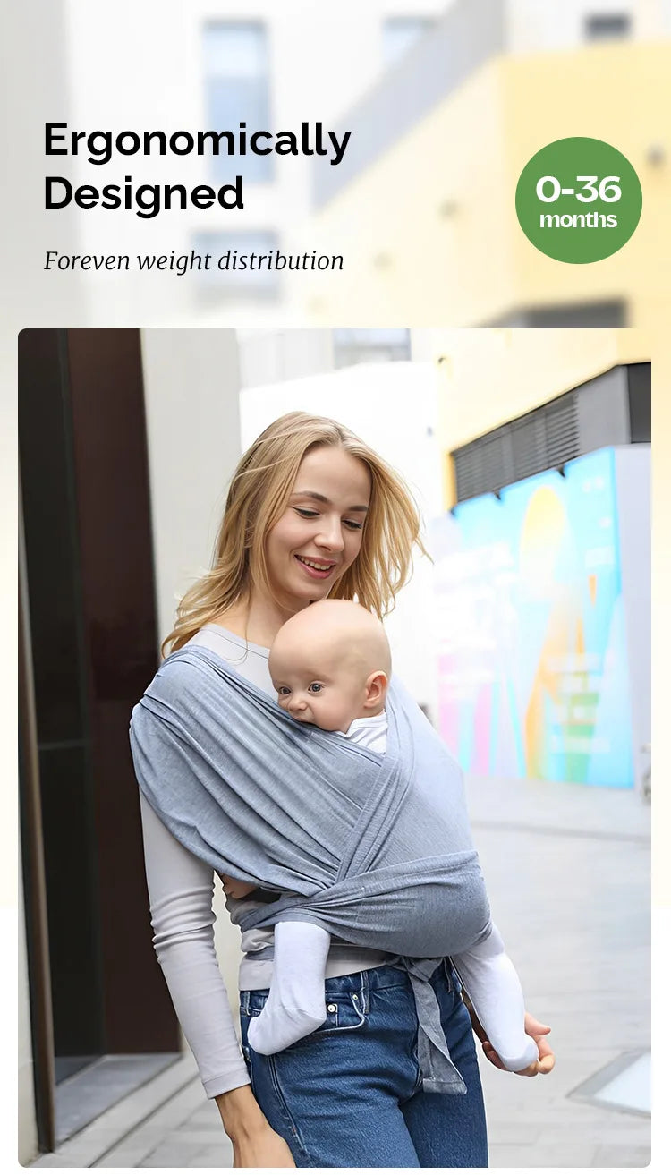 Mochila portabebés ergonómica para recién nacidos con correas tipo mochila, ideal para la crianza al aire libre, con soporte en forma de X y cómoda.