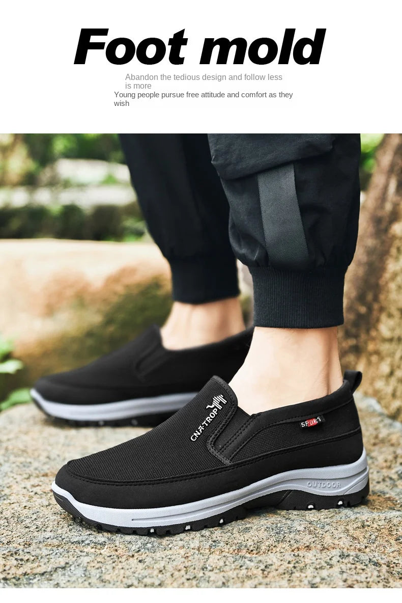 Zapatillas tipo mocasín para hombre, de malla transpirable, estilo casual, con suela suave, color liso, cómodas, ideales para el agua o para conducir.
