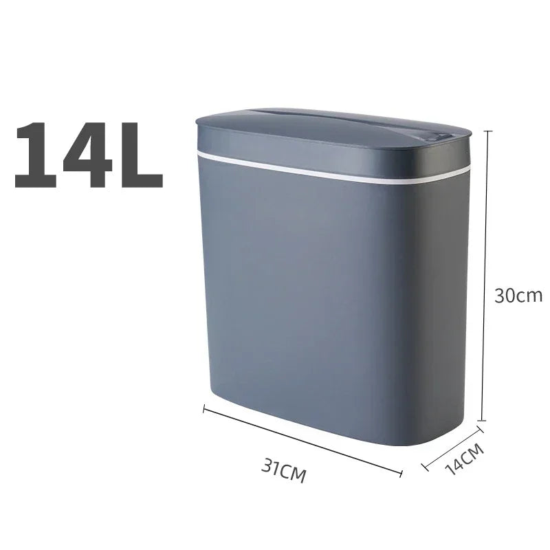 Cubo de basura inteligente de 12-16 litros con sensor automático, contenedor eléctrico impermeable para cocina y baño, para reciclaje y basura.