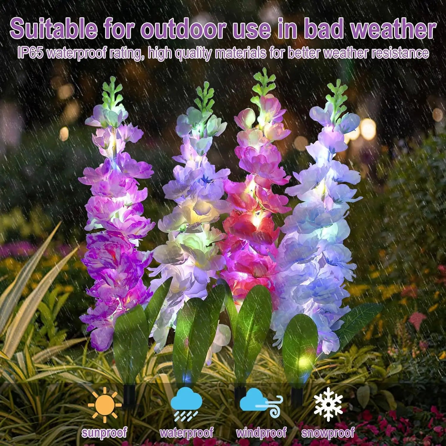 Luces solares para jardín, luces solares con forma de flor, impermeables y mejoradas, ideales para la decoración de jardines, patios y céspedes.