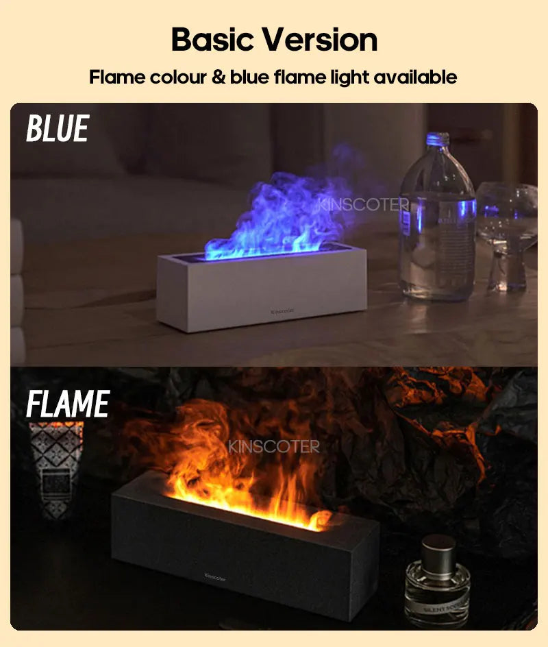 Difusor de aromas con forma de llama, humidificador de aire ultrasónico