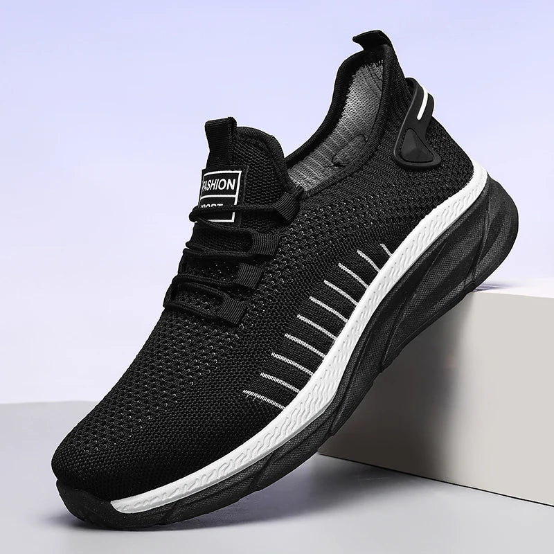 Zapatillas deportivas casuales para hombre, diseño cómodo de caña baja, ligeras, antideslizantes, con forro de malla transpirable.