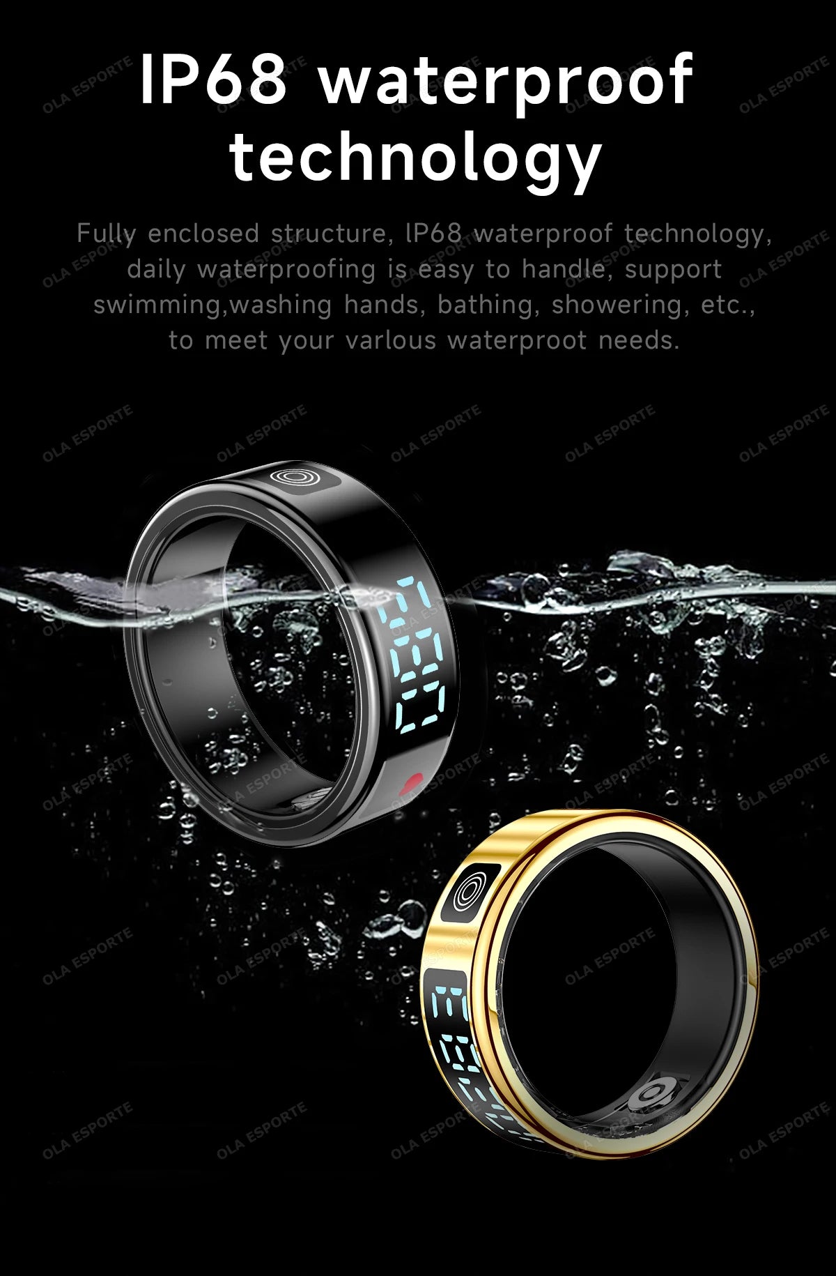 Anillo inteligente con pantalla táctil, gestor de salud, control por gestos y vídeo, resistente al agua hasta 5 ATM. Para hombres y mujeres. Nuevo anillo inteligente 2025.
