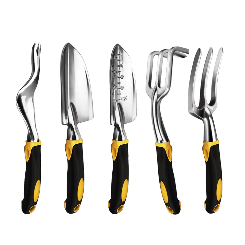 Paleta de mano, rastrillo, cultivador, herramientas para desherbar con mango ergonómico, herramienta para jardinería, césped, terrenos agrícolas, trasplantes y bonsáis.