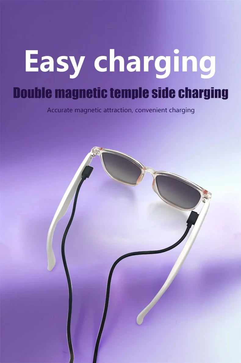 Gafas inteligentes GS03 mejoradas con cámara, grabación de vídeo, reconocimiento fotográfico por IA, traducción de llamadas por Bluetooth y asistente de voz.