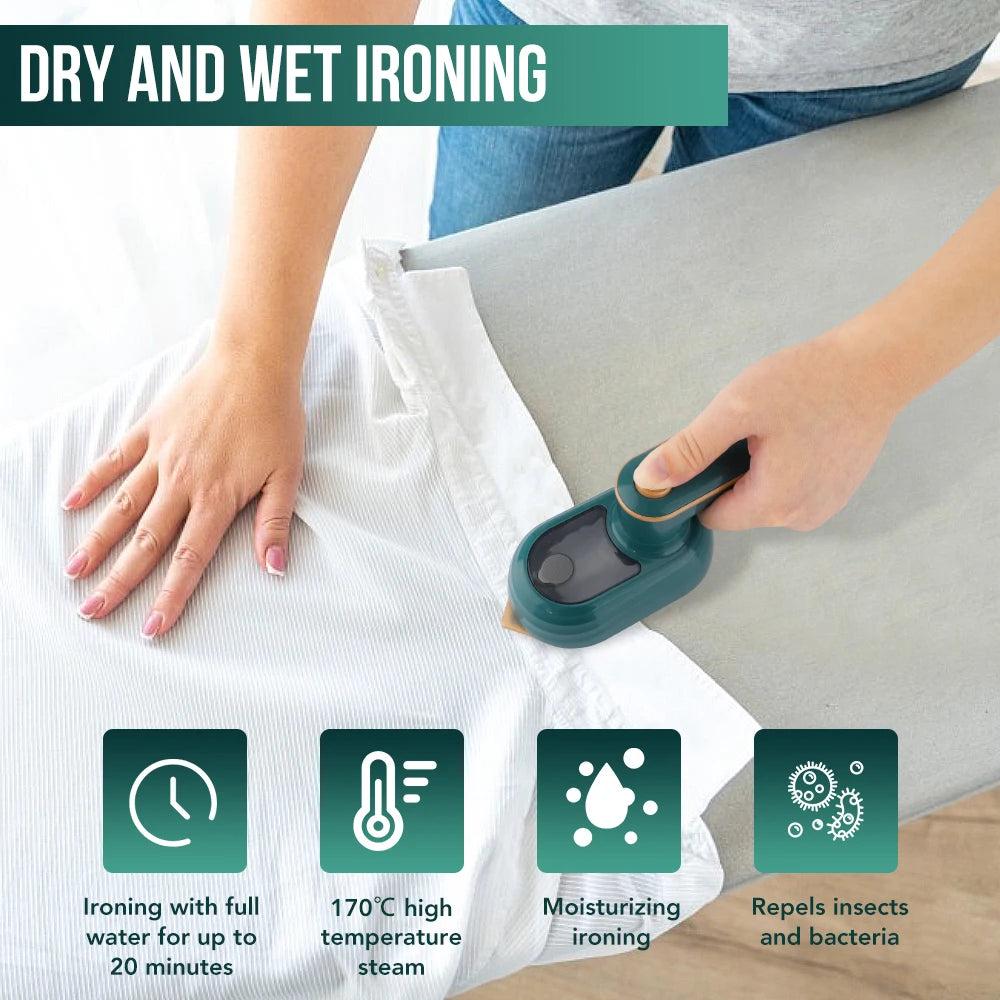 Mini plancha de vapor portátil para ropa, ideal para el hogar y viajes. Plancha de ropa húmeda y seca.