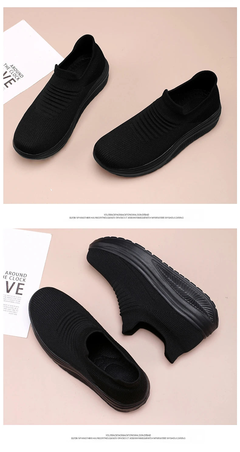 Zapatos para mujer Primavera Otoño Transpirables Moda Zapatillas Plataforma Zapatillas Casuales para Mujer Zapatos Mocasines Caminar Zapatos De Mujer
