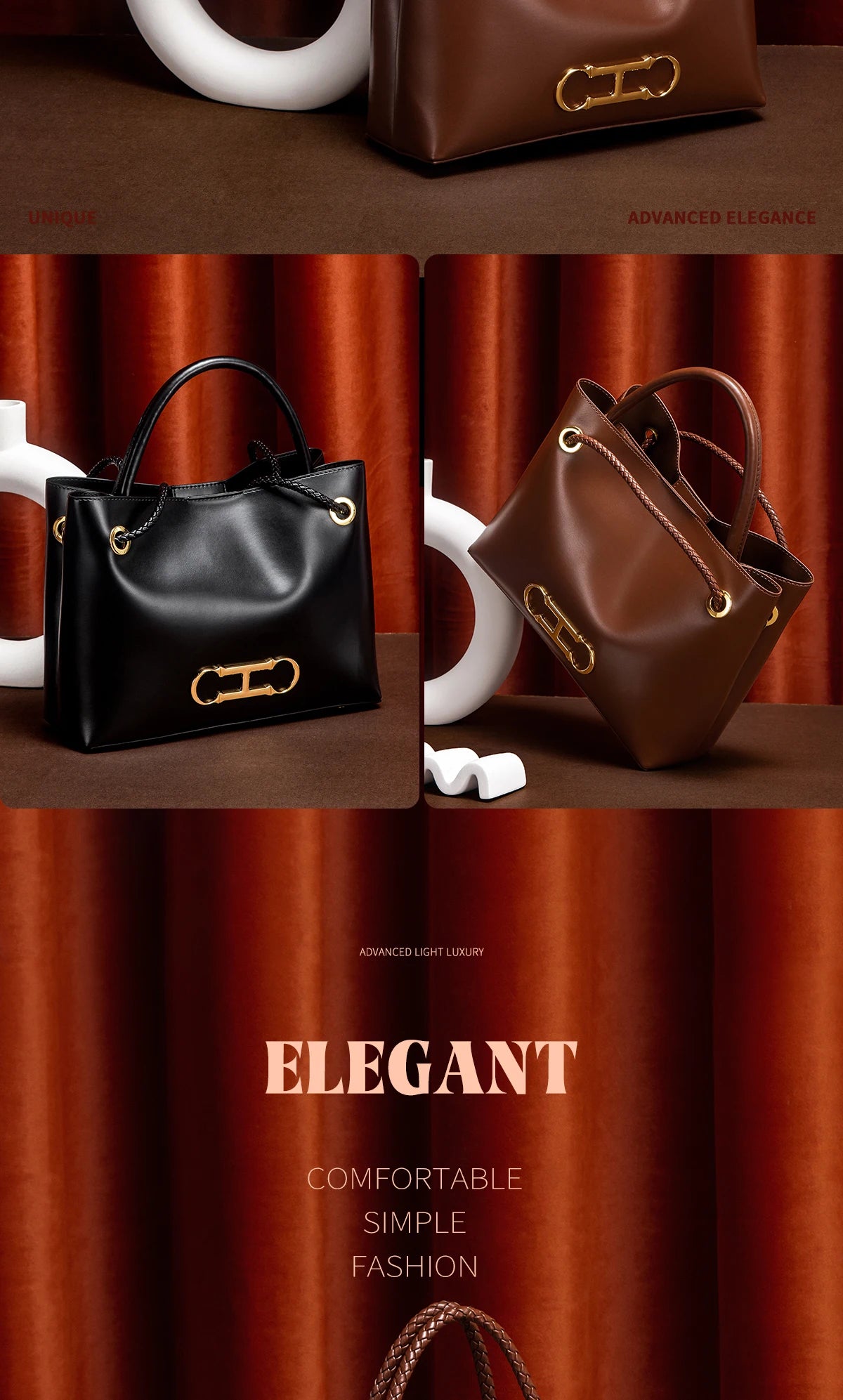 Bolso de mano para mujer, nuevo modelo otoño 2025, bolso tote minimalista negro, bolso de doble uso para ir al trabajo.
