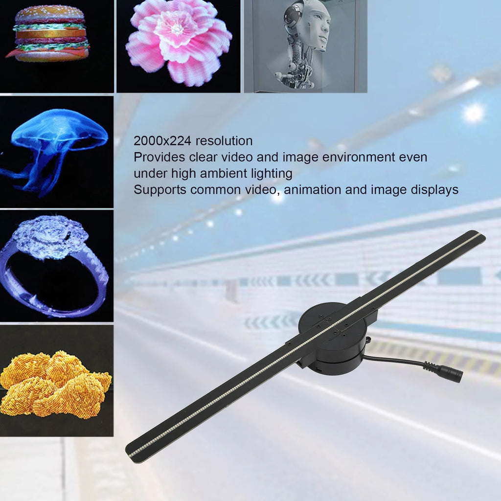 Ventilador de hologramas 3D WiFi UE/EE. UU. Proyector de hologramas 3D Ángulo de visión de 176 grados 100-240 V 2000x224 Edición personalizada estable para empresas