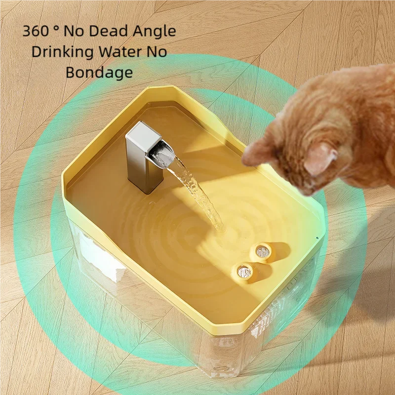 Fuente de agua automática para mascotas de 1,5 L con filtro, bebedero silencioso para gatos, dispensador de agua móvil para mascotas, suministros para la alimentación de perros y gatos.