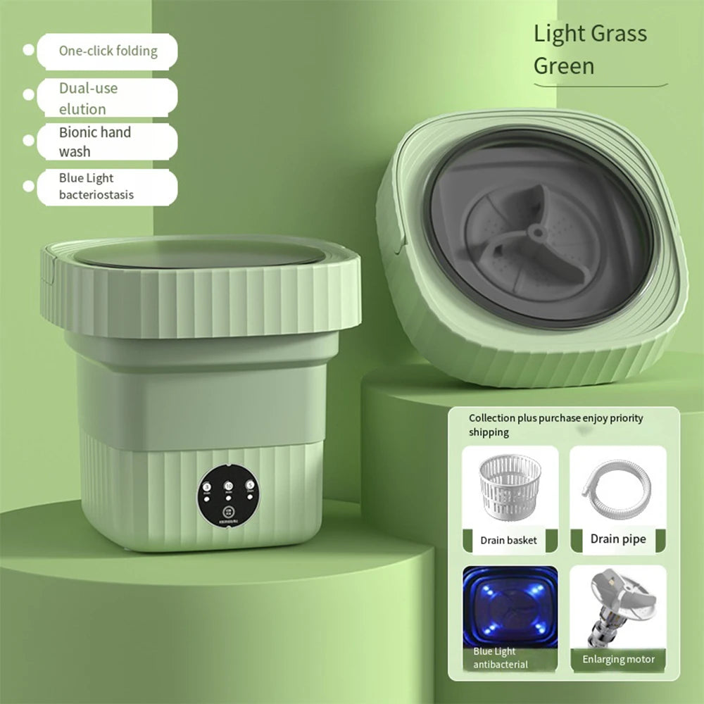 Lavadora portátil plegable de 6L y 11L con centrifugadora para ropa, ropa interior y calcetines, ultrasónica, para viajes y hogar. Mini lavadora de 110V y 220V.