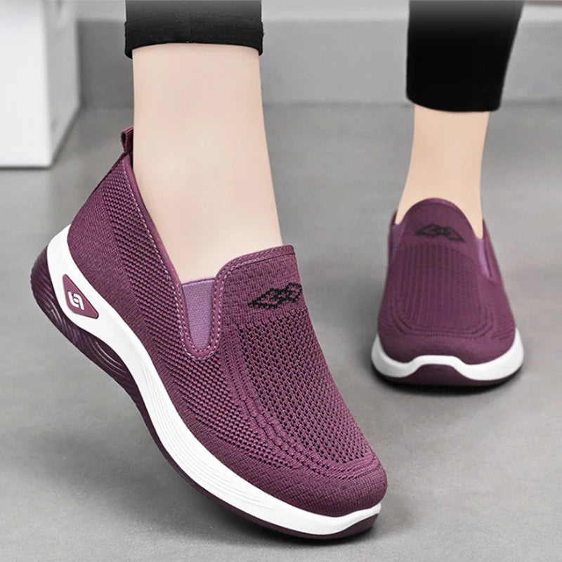 Zapatillas deportivas casuales para mujer, transpirables y ligeras, antideslizantes, para correr y caminar al aire libre, vulcanizadas.
