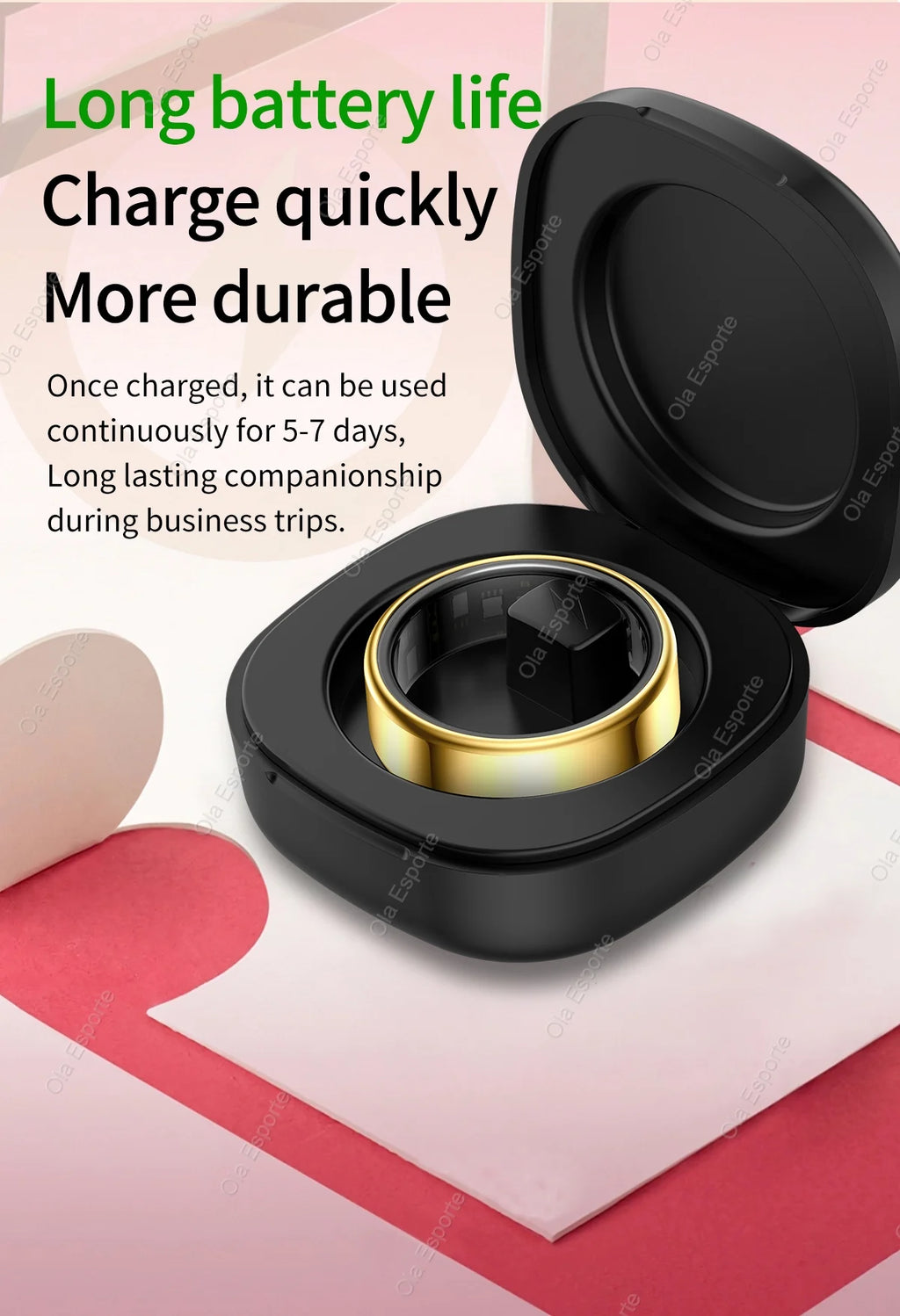 Anillo inteligente R10 con base de carga para hombres y mujeres. Monitorización de la salud, el sueño y la frecuencia cardíaca. Resistencia al agua IP68 y 5ATM. Modo multideporte