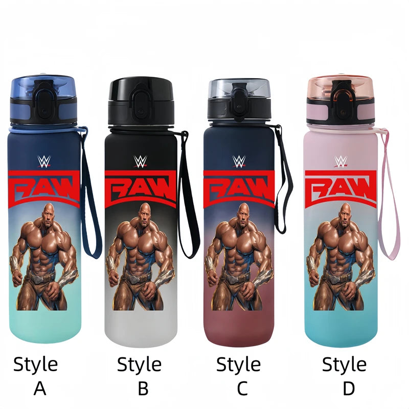 Vaso de agua portátil de 650 ml con personajes de anime y lucha libre.