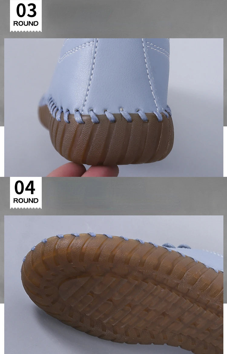 Zapatos planos para mujer 2025, nuevos, hechos a mano, zapatillas deportivas para mujer, zapatos casuales de moda para mamá, mocasines cómodos para mujer, tallas grandes 35-43.