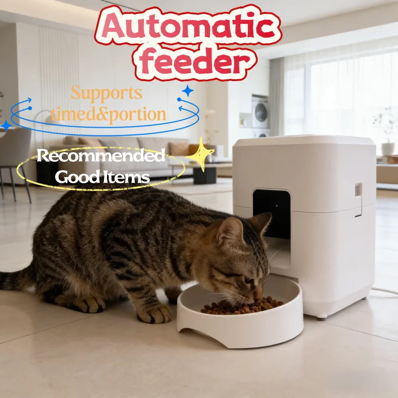 Comedero automático para mascotas de 2 litros, dispensador inteligente de comida para gatos y perros con Wi-Fi, controlable por aplicación, alimentación lenta y cuantitativa para mascotas. Accesorios para gatos.