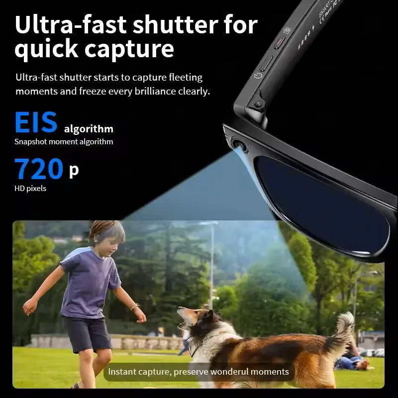 Gafas de sol inteligentes 2025 con IA, cámara de vídeo de 8 MP, traducción, Bluetooth, llamadas, reproducción de música, para hombres y mujeres, grabación al 100%.